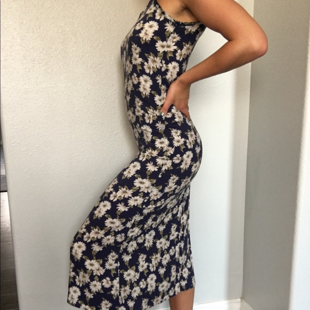 Vintage Daisy Print Dress